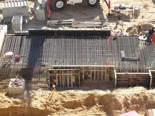 The rebar assembly of the foundation of the LM-600